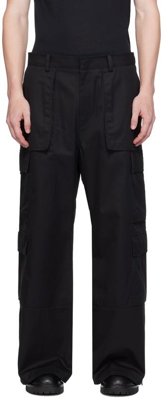 Photo: Juun.J Black Cotton Cargo Pants