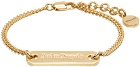 Palm Angels Gold Logo Plate Bracelet