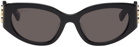 Balenciaga Black Bossy Round AF Sunglasses
