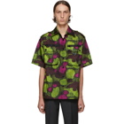 Prada Green and Pink Circle Print Bowling Shirt