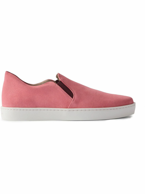 Photo: Manolo Blahnik - Nadores Suede Slip-On Sneakers - Pink