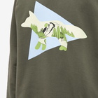 And Wander x Maison Kitsuné Crew Sweat in Khaki