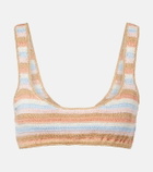Anna Kosturova Crochet striped cotton bikini top