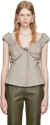 Elena Velez SSENSE Exclusive Beige Blouse