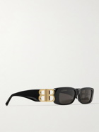 Balenciaga - Rectangle-Frame Acetate and Gold-Tone Sunglasses