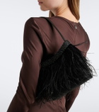 Staud Winslow feather-trimmed shoulder bag
