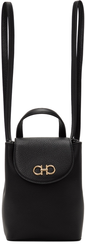 Photo: Ferragamo Black Mini Gancini Backpack