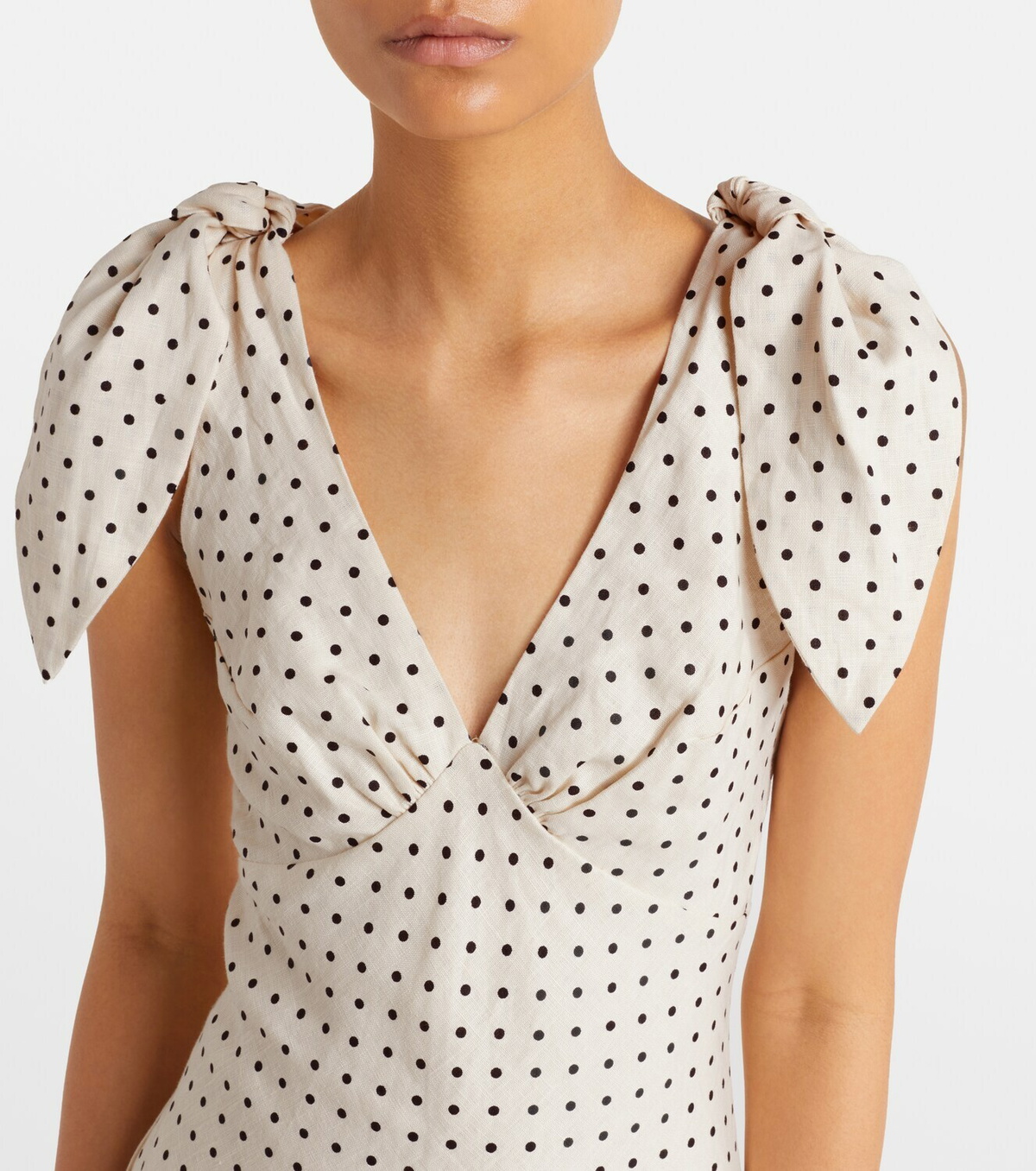 Faithfull Solana polka-dot linen maxi dress