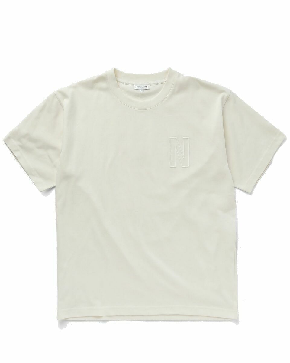 Photo: Norse Projects Simon Loose Organic Heavy Jersey N Logo T Shirt Beige - Mens - Shortsleeves