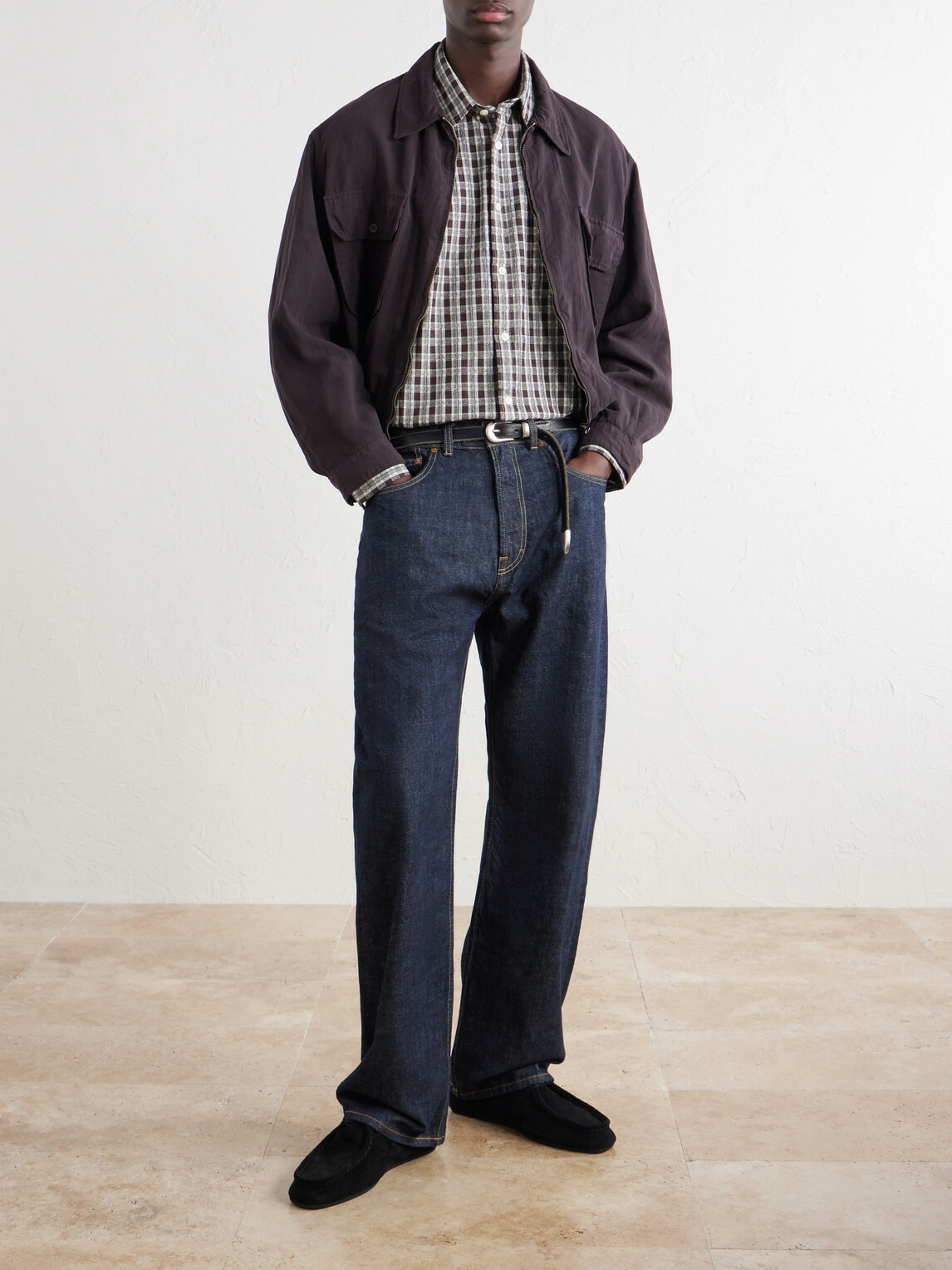 NN07 - Deon 50007 Checked Mouliné Woven Organic Cotton Shirt - Brown