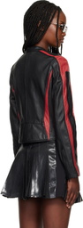 Diesel Black & Red L-Ovable Leather Jacket