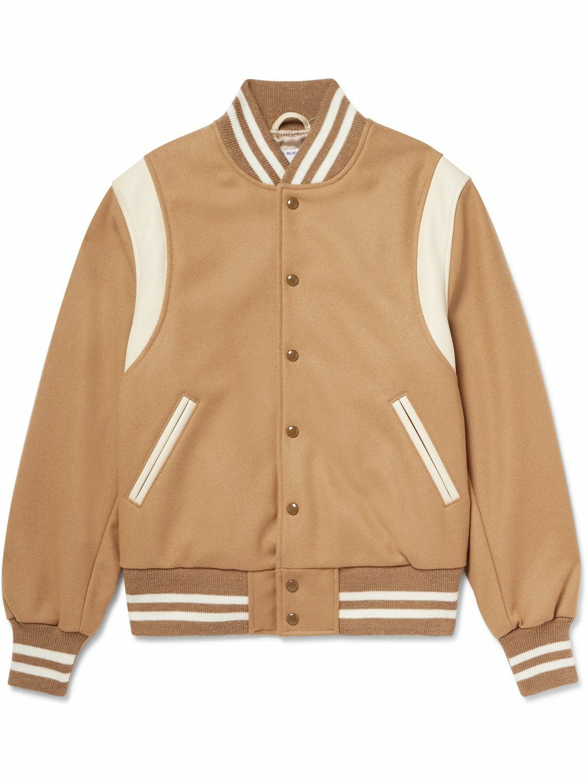 Golden Bear - The Hayes Leather-Panelled Wool-Blend Varsity Jacket