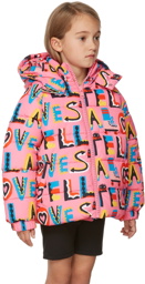 Stella McCartney Kids Pink 'Stella Loves' Hooded Puffer Jacket