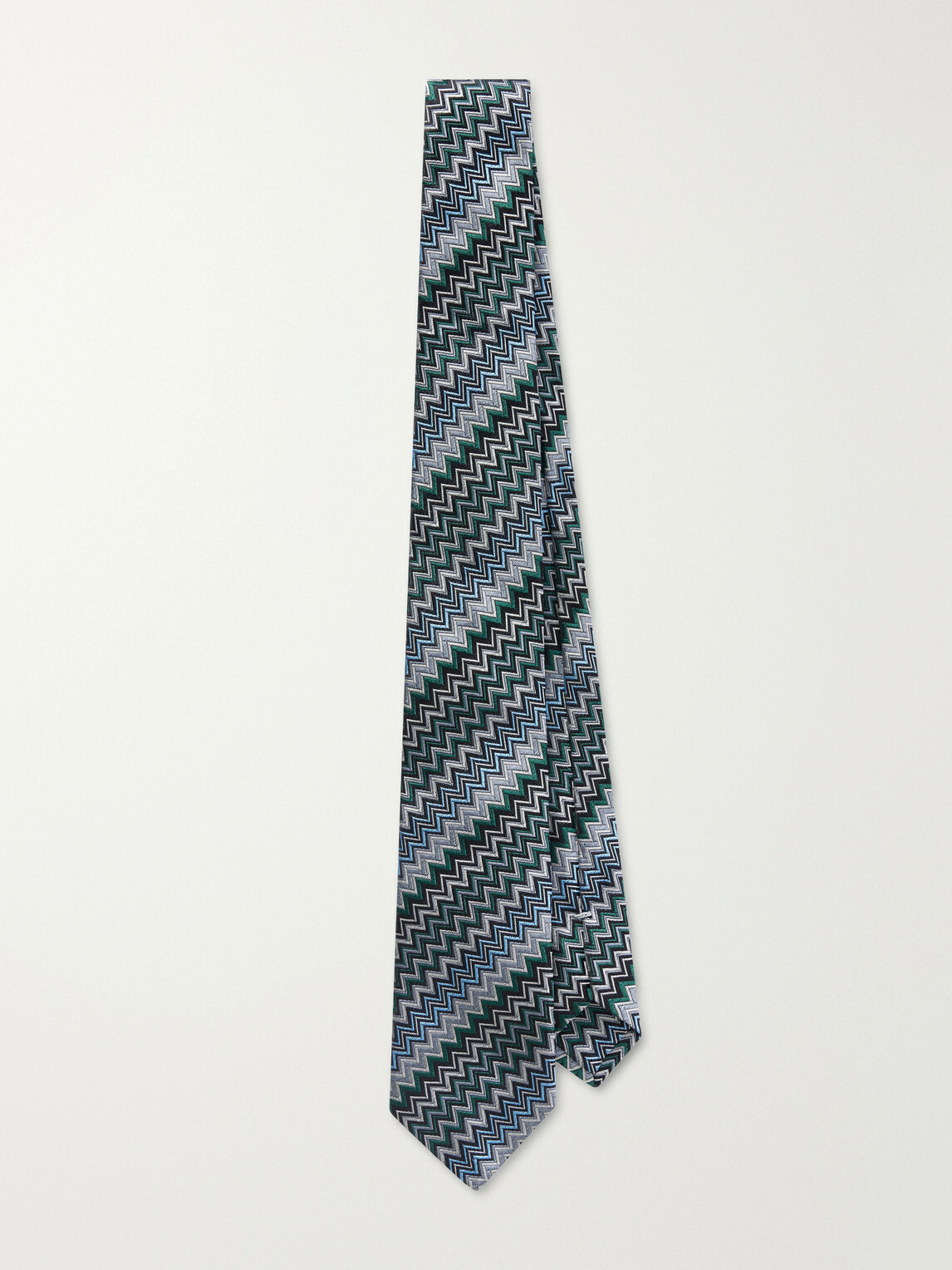 Missoni - 7cm Crochet-Knit Silk Tie - Blue
