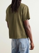 The Elder Statesman - Sunbleached Cotton and Cashmere-Blend Jersey T-Shirt - Green
