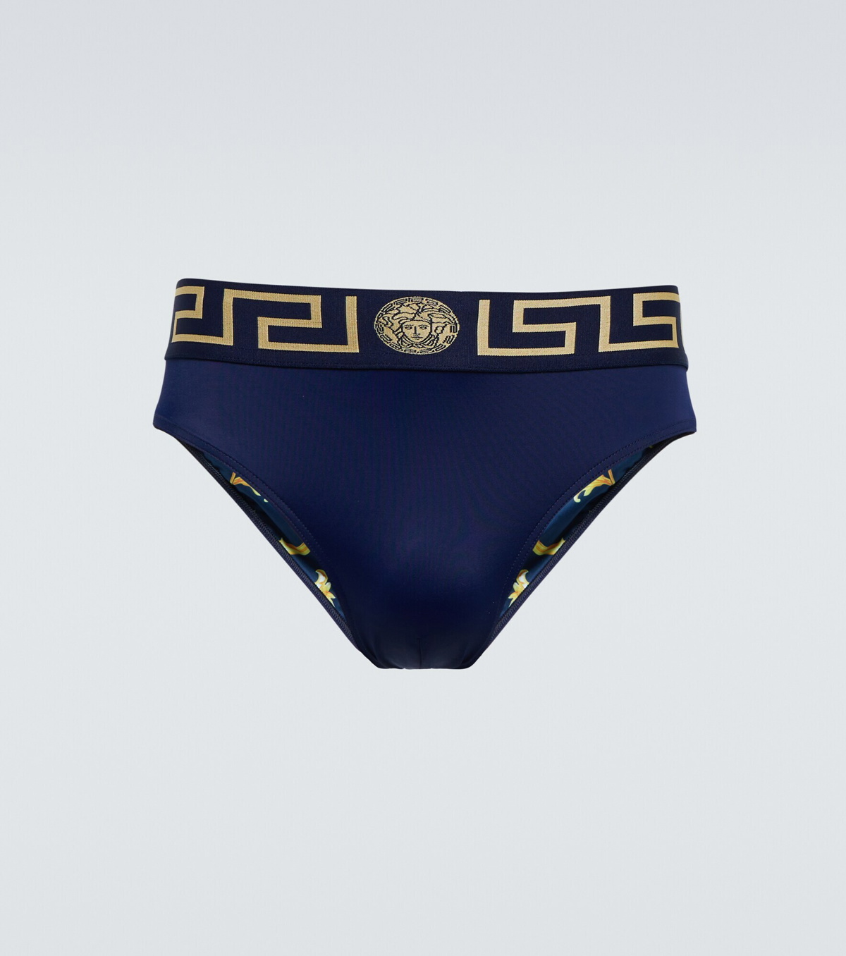 Versace Underwear - Navy Greca Border Briefs