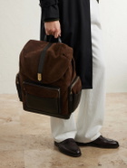 Canali - Leather-Trimmed Suede Backpack