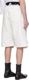 ALAINPAUL White Knee Denim Shorts