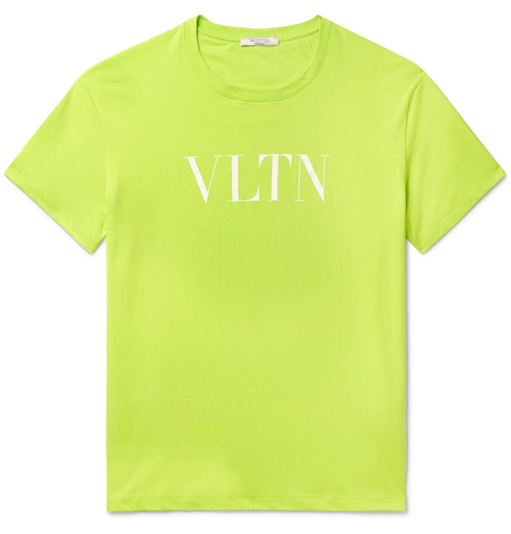 Photo: Valentino - Logo-Print Cotton-Jersey T-Shirt - Green