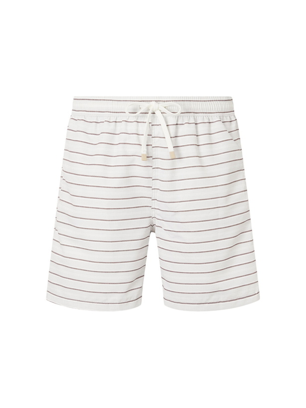 Photo: Eleventy - Straight-Leg Striped Swim Shorts - Neutrals