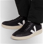 Veja - V-12 Leather-Trimmed B-Mesh Sneakers - Black