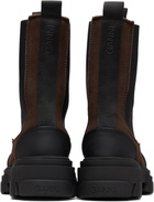 GANNI Brown Cleated Mid Chelsea Boots