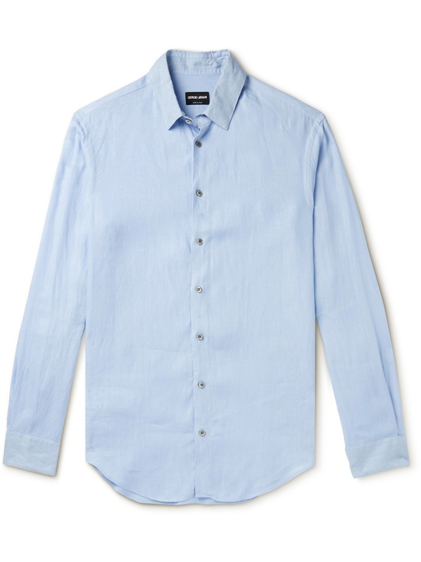 Photo: GIORGIO ARMANI - Linen Shirt - Blue