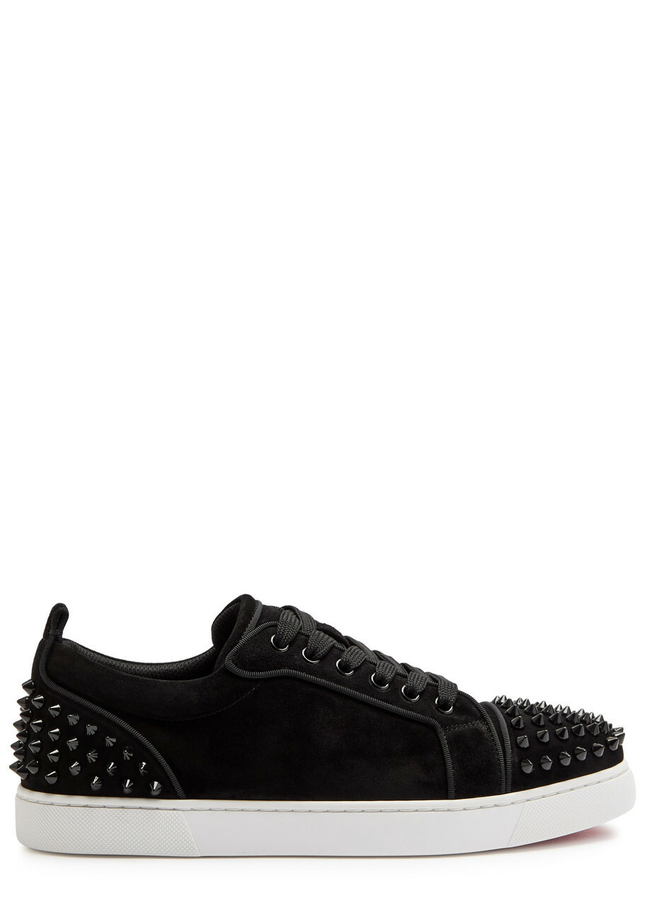 Christian Louboutin Louise Junior Spikes Suede Sneakers Black