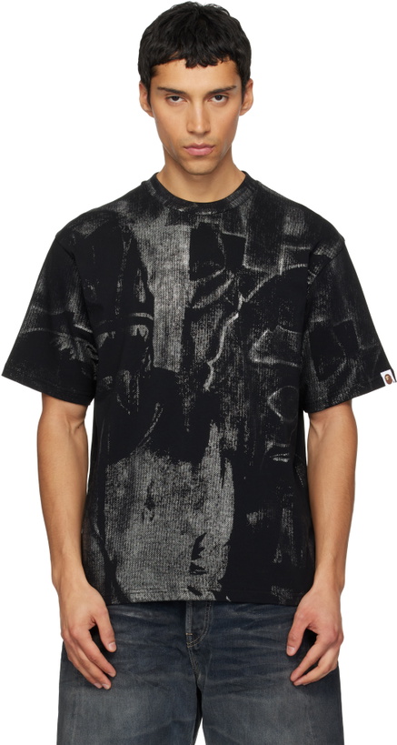Photo: BAPE Black Metallic Coated Overall Print T-shirt