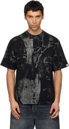 BAPE Black Metallic Coated Overall Print T-shirt