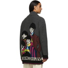 Stella McCartney Grey The Beatles Edition Virgin Wool Intarsia Zip-Up Sweater