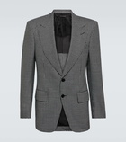 Tom Ford Houndstooth wool, mohair and silk blazer