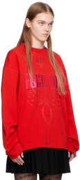 VTMNTS Red Embroidered Long Sleeve T-Shirt