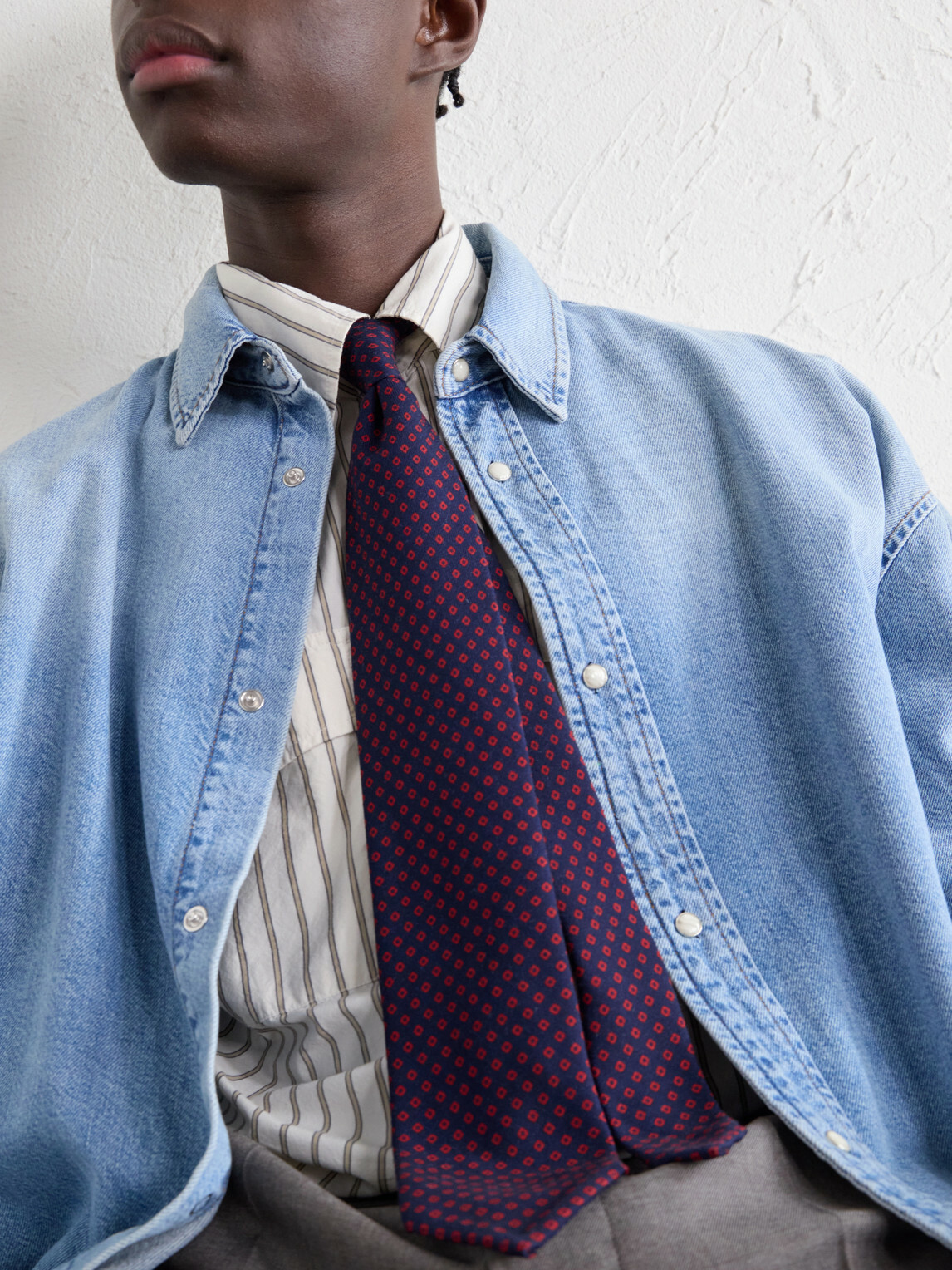 J. Mueser - 7cm Diamond-Jacquard Wool Tie - Blue