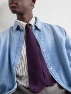 J. Mueser - 7cm Diamond-Jacquard Wool Tie - Blue