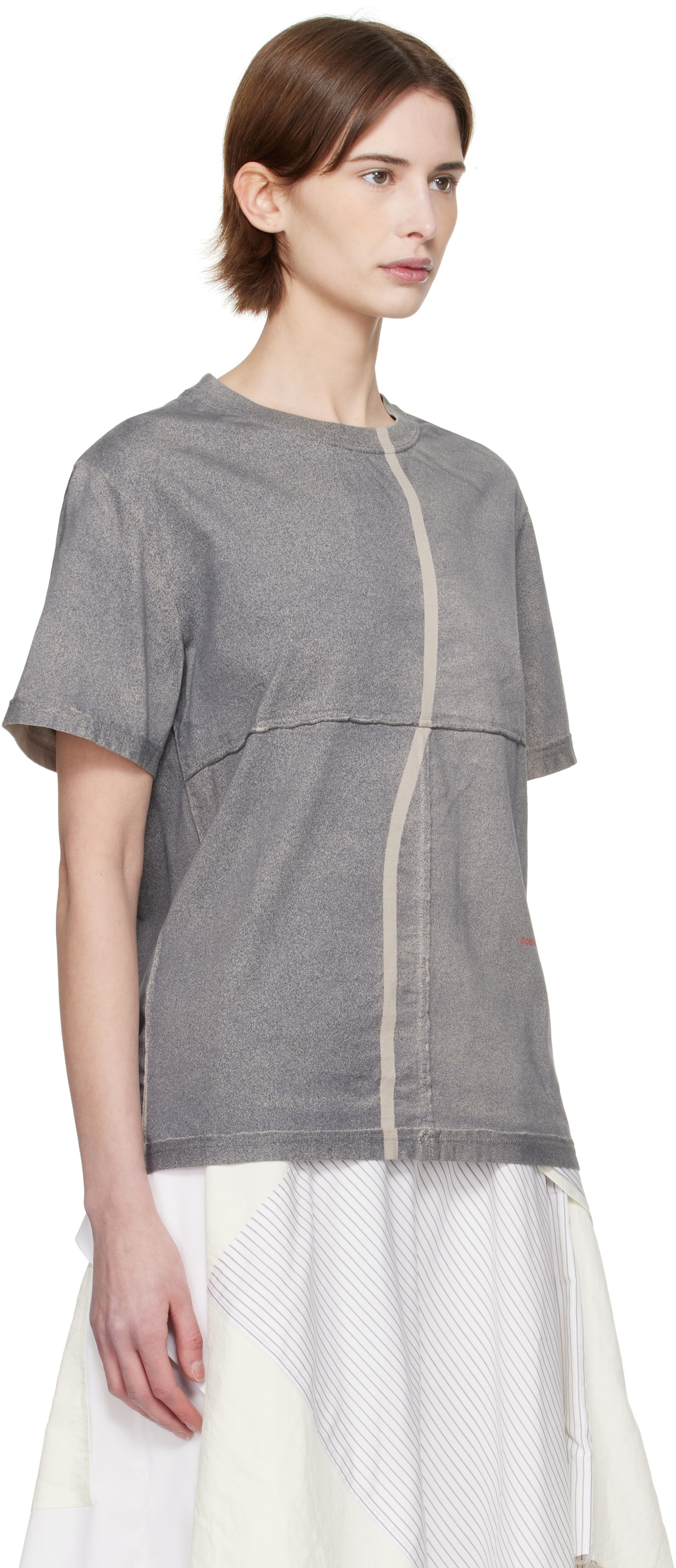 Eckhaus Latta Gray Lapped T-shirt