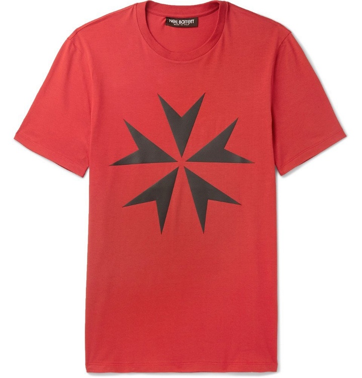 Photo: Neil Barrett - Printed Stretch-Cotton Jersey T-Shirt - Men - Red