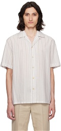 Brioni Beige & Off-White Stripe Shirt