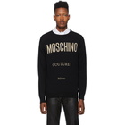 Moschino Black Couture Crewneck Sweater