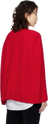 TOTEME Red Crew Cape Knit Sweater