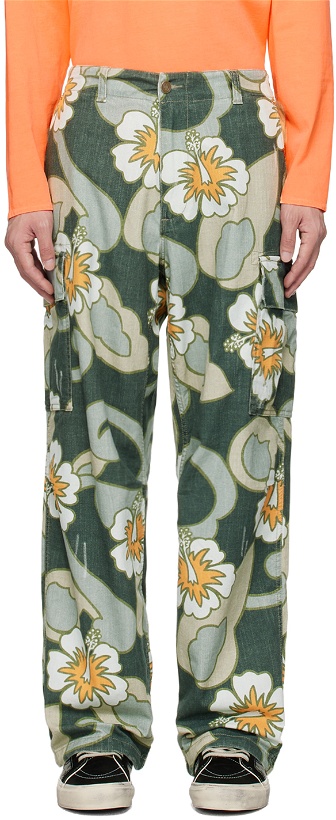 Photo: ERL Gray Embroidered Cargo Pants