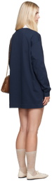 Stella McCartney Navy Cat-Embroidered Sweatshirt Minidress