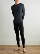 Falke - Printed Virgin Wool-Blend Ski Base Layer - Black