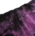 Palm Angels - Striped Tie-Dyed Cotton-Blend Velour Shorts - Purple