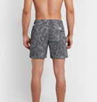 Hartford - Slim-Fit Mid-Length Paisley-Print Swim Shorts - Gray