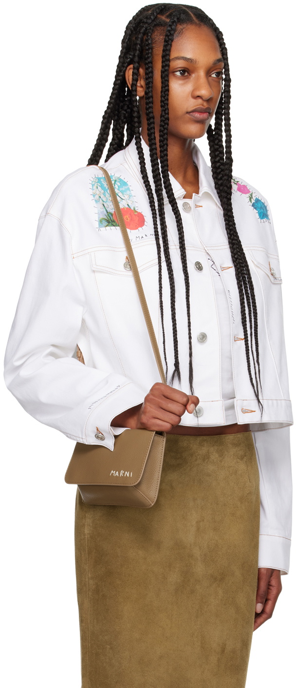 Marni White Flower Patches Denim Jacket