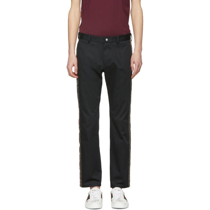 Photo: Dolce and Gabbana Black Side Snap Trousers 
