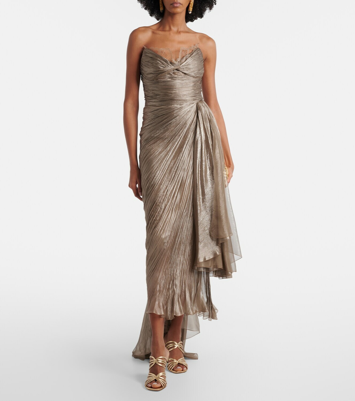 Maria Lucia Hohan Jolie lace-trimmed silk bustier dress