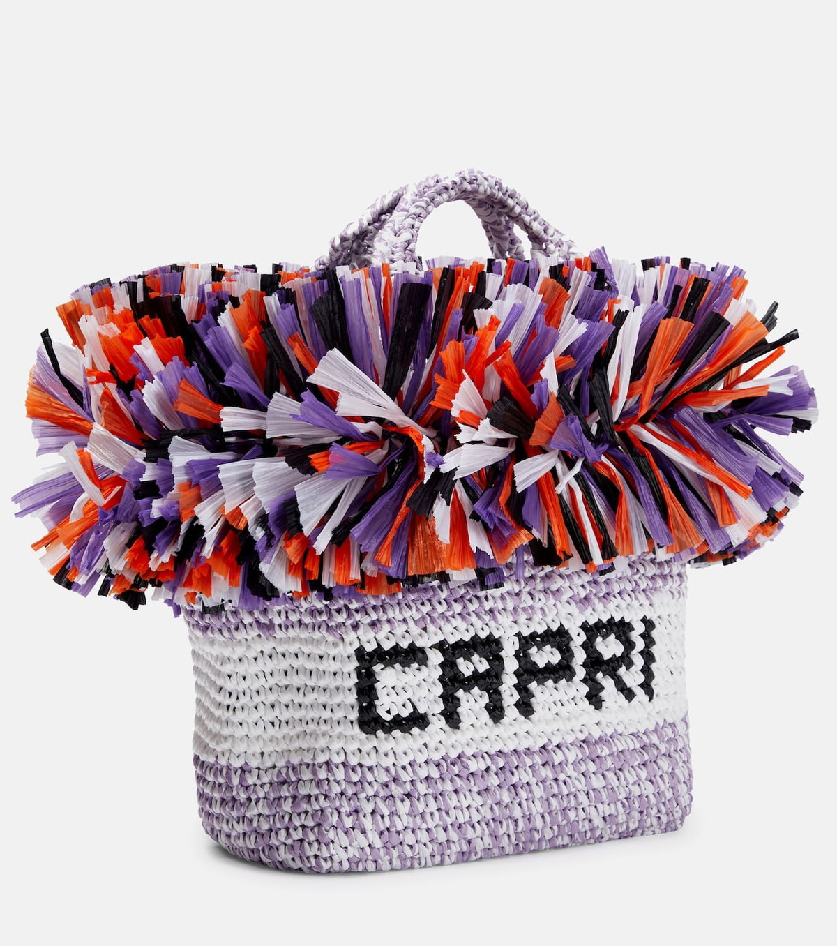 Pucci Logo Small raffia-trimmed tote