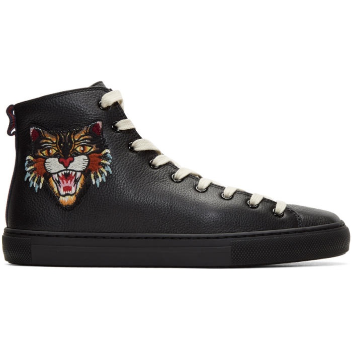 Photo: Gucci Black Angry Cat and UFO Major High-Top Sneakers